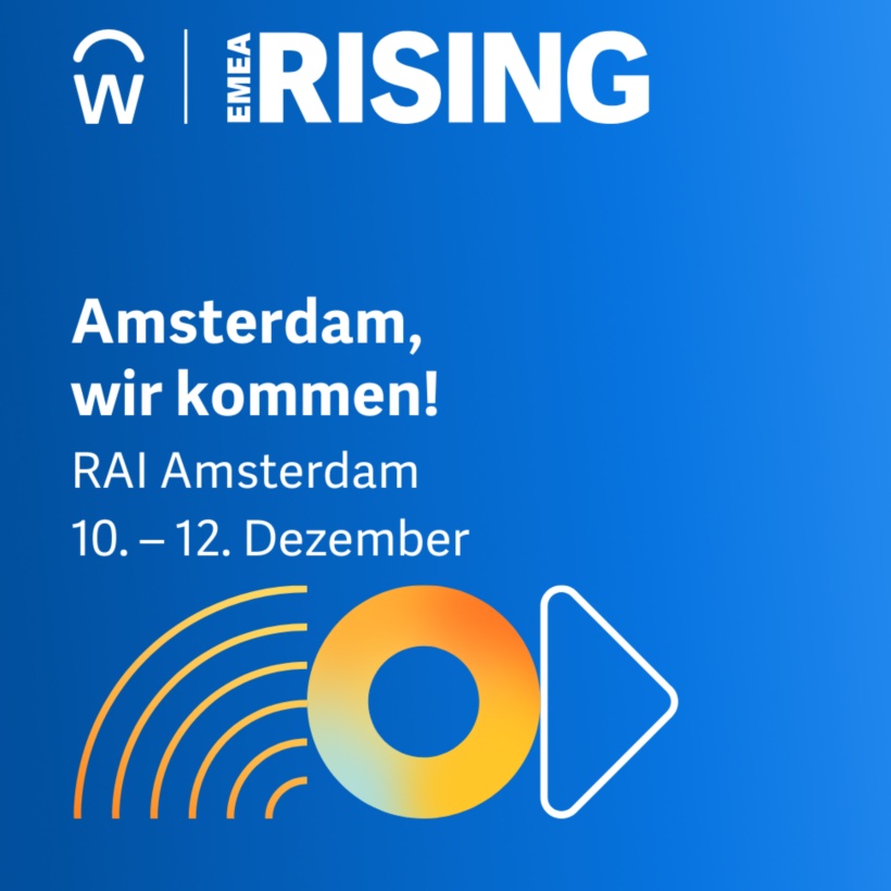 Workday-Logo mit blauem Hintergrund