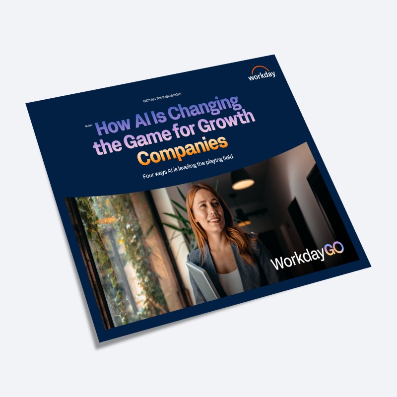 ݮƵ guide on "How AI Is Changing the Game for Growth Companies," featuring a photo of a smiling professional.