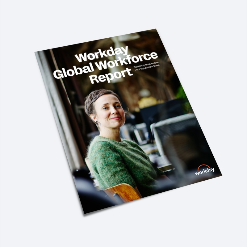 ݮƵ "Global Workforce Report" cover, featuring a photo of a smiling person in a green sweater.