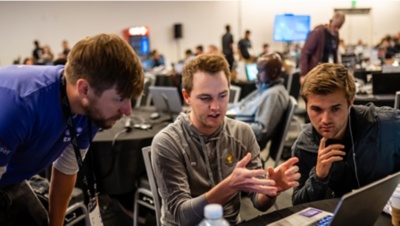 Developers at the hackathon in DevCon