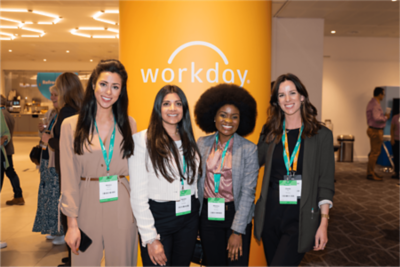 Attendees watching speech  