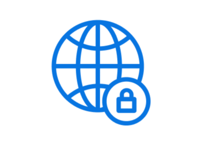 icône de globe avec verrou