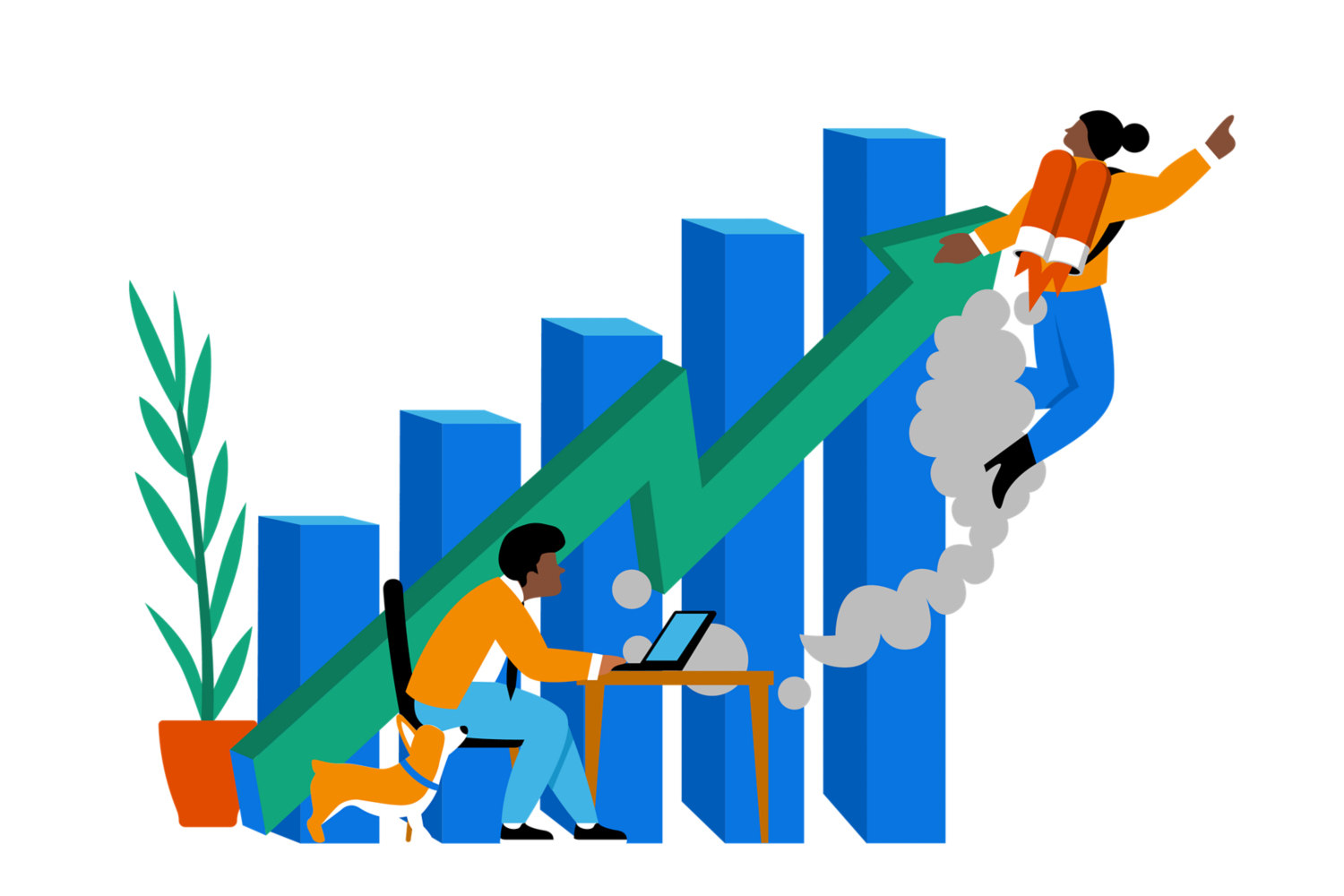 Illustration de l'accélération digitale.