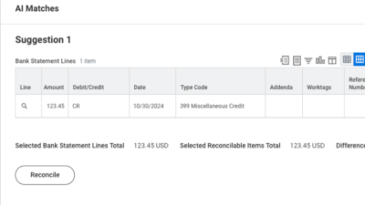 AI Matching for Manual Bank Reconciliation