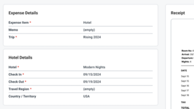 Automatic Hotel Itemization Screenshot
