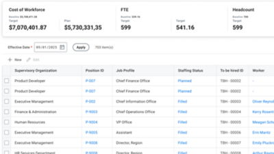 Bottom Up Workforce Planning Process Screenshot