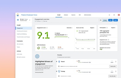 Screenshot of employee engagement dashboard.