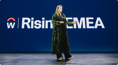 Attendee on a laptop computer at Workday DevCon