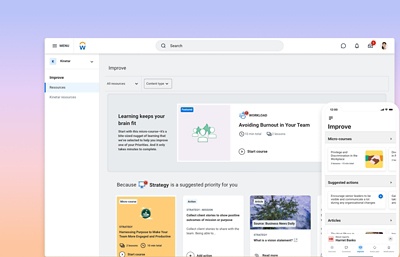 Workday Peakon Employee Voice Dashboard showing leadership development.