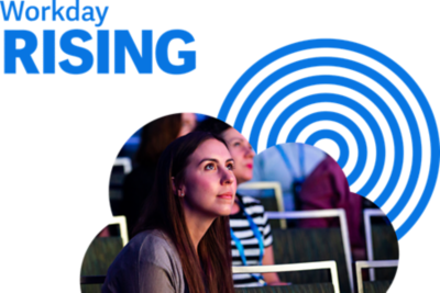 Asistentes viendo una presentación en Workday Rising Europe