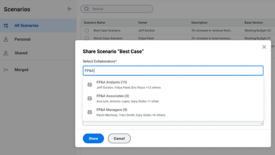 Sharable What If Scenario Screenshot