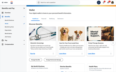 Screenshot of Workday Wellness Benefit dashboard