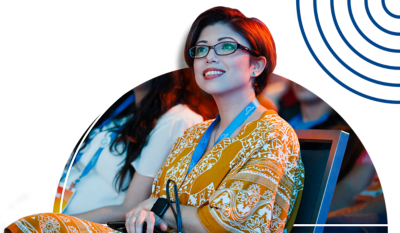 'Attendee sitting at Workday Rising'