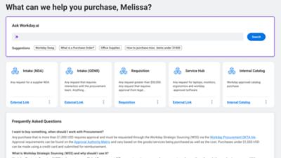 Workday Assistant in Procurement Screenshot
