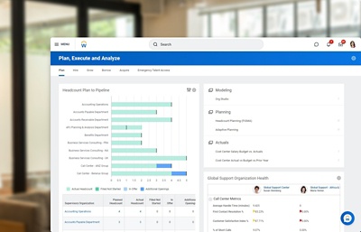 Workday Adaptive Planning-dashboard 'Continuous Talent Planning'. 