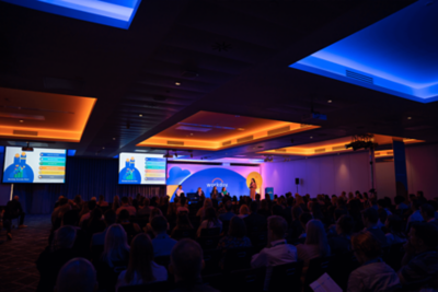 view of the stage in the venue 