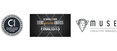 Biz Bash Event Experience Awards logo, Communicator logo, Muse logo