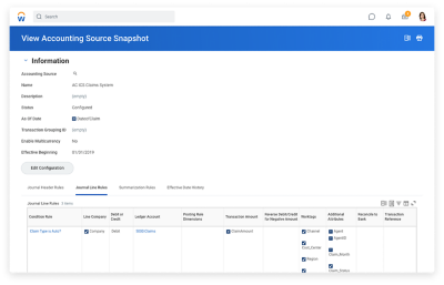 Accounting source snapshot