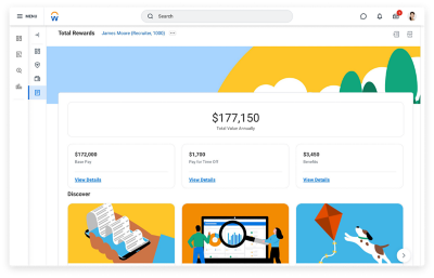 Total rewards statement on a desktop.