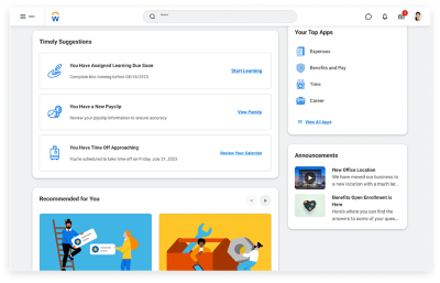 Screenshot von benutzerdefinierten Karten für Spesentransaktionen und zugewiesenen Learning-Inhalten
