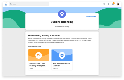 Journeys end user experience, showing a use case for improving diversity, inclusion and belonging.