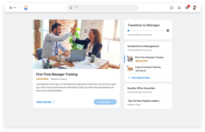 Journeys-Endanwendererfahrung mit einem Anwendungsfall für das Onboarding eines neuen Managers