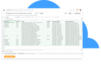 一个显示群众行动的工作表。