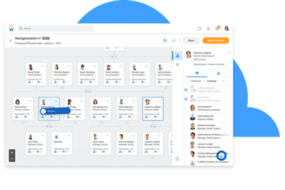 仪表板显示团队成员被转移到新的组织中。