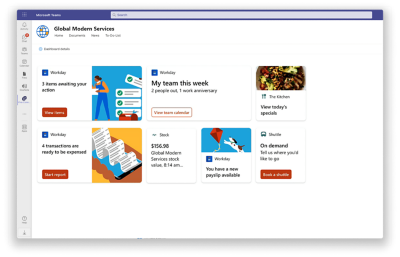 Workday + Viva Connections integration screenshot