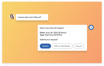 Workday Assistant – Screenshot mit Chat