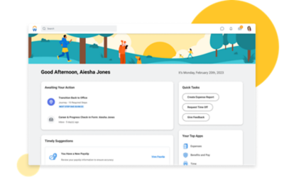 人经验dashboard showing suggested announcements and tasks.