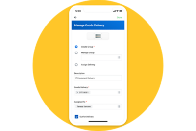 Manage goods delivery from a mobile phone.