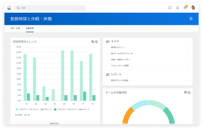 myチームチーム时间别残业のを表示している勤务时间时间と休暇・ ・。。。