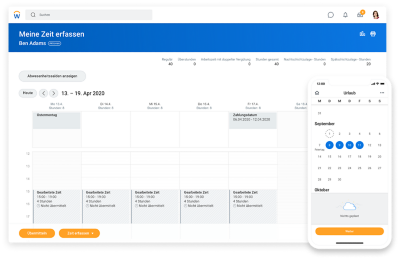 Urlaubsantrag auf einem Mobil- und Desktop-Gerät