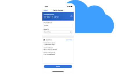 근무한 시간에 대한 모바일 요구불 지급(Mobile Pay On-Demand) 요청