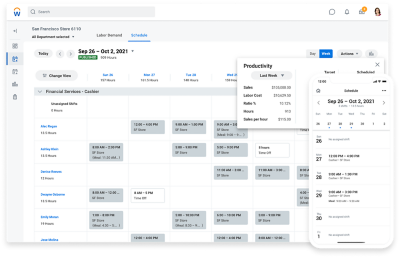 Solicitudes de vacaciones y permisos realizadas en un dispositivo móvil y de escritorio.