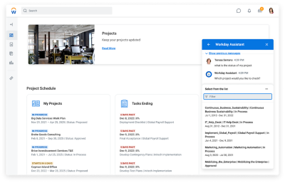 Project manager view of project manager hub.