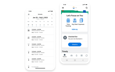 Worker views their shift on a mobile device