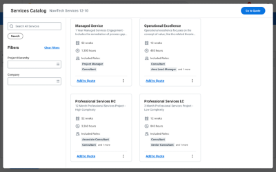 Workday Services CPQ: Resource forecast