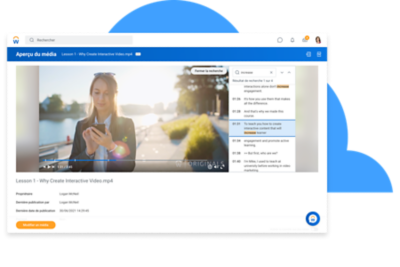 Tableau de bord de transcription vidéo.