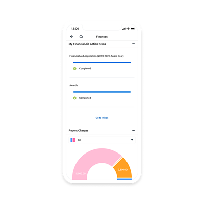 手机显示财政援助行动项目状态屏幕。
