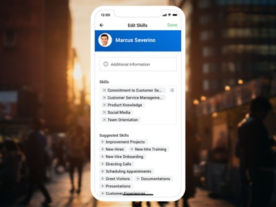 Screenshot of the Workday Skills Cloud app on a mobile phone.