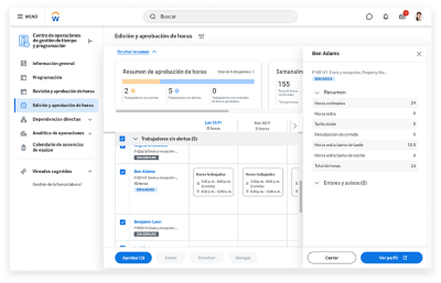 La ficha de edición y aprobación en el hub ayuda a optimizar la experiencia de los mánagers mediante la identificación automática de advertencias y alertas.