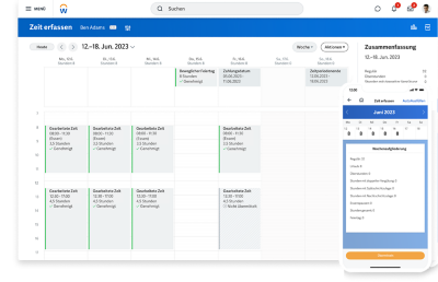 Urlaubsantrag auf einem Mobil- und Desktop-Gerät