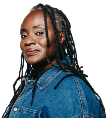 Woman against transparent background.