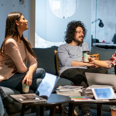 young diverse group of business people working in modern office