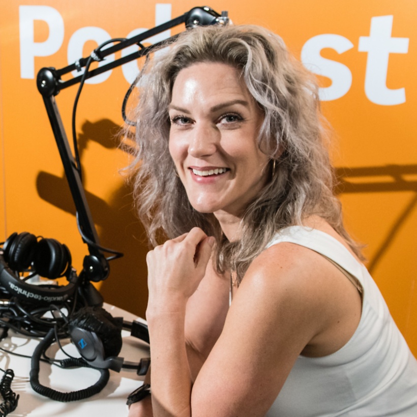 Berri Heinz in the Workday podcast studio with host